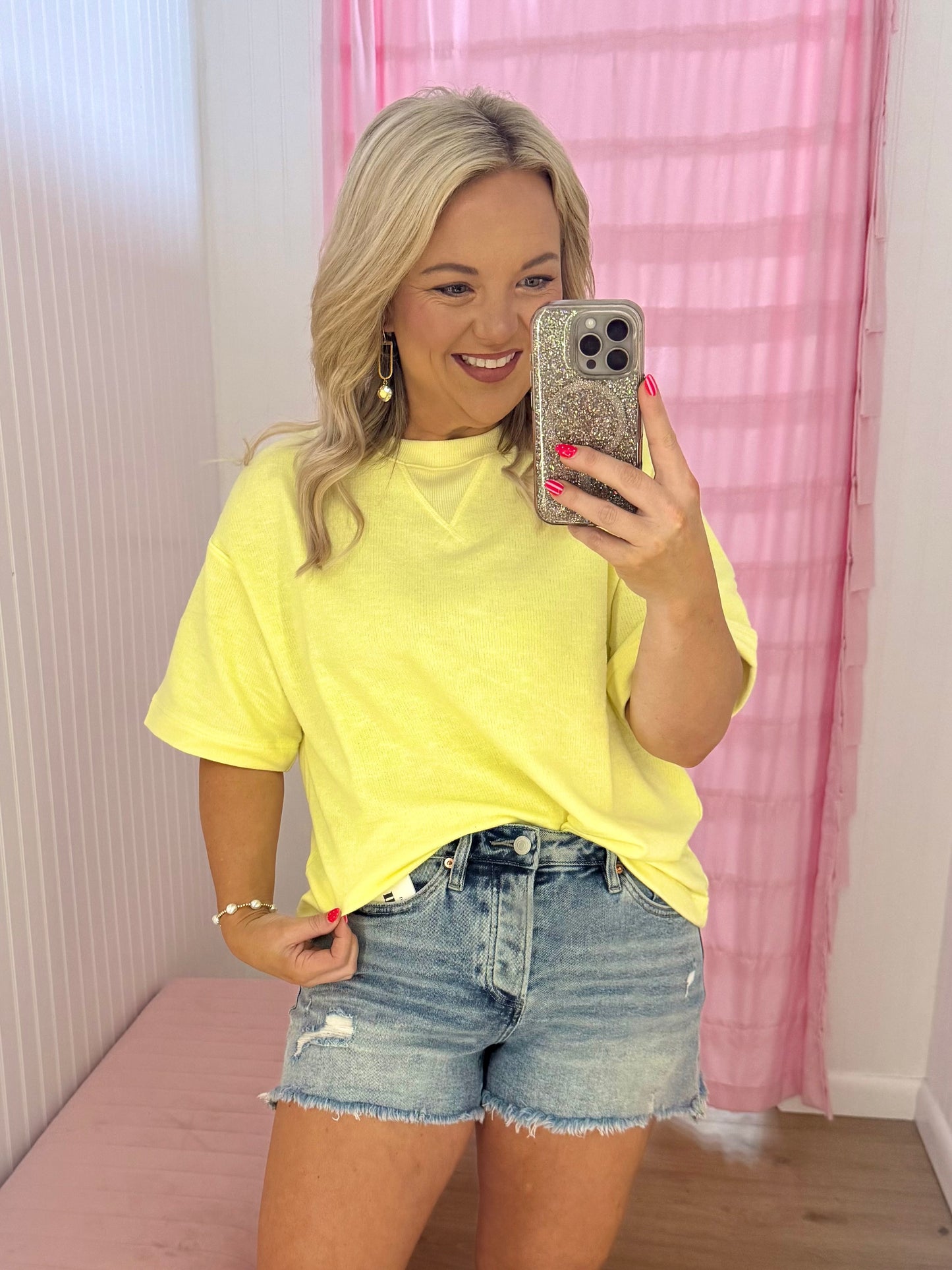 Yellow short sleeve top