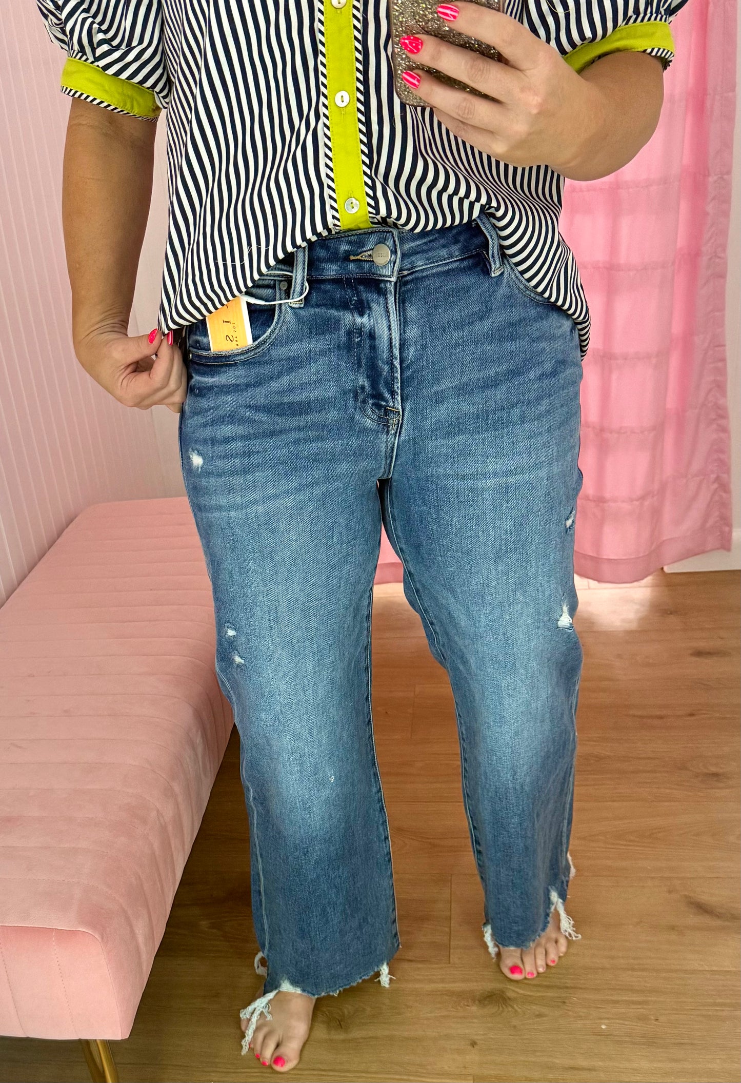 Risen high rise crop jeans