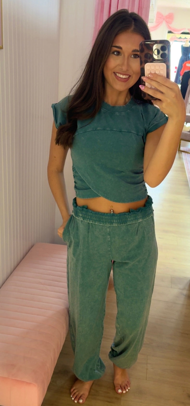Wrap front jogger set