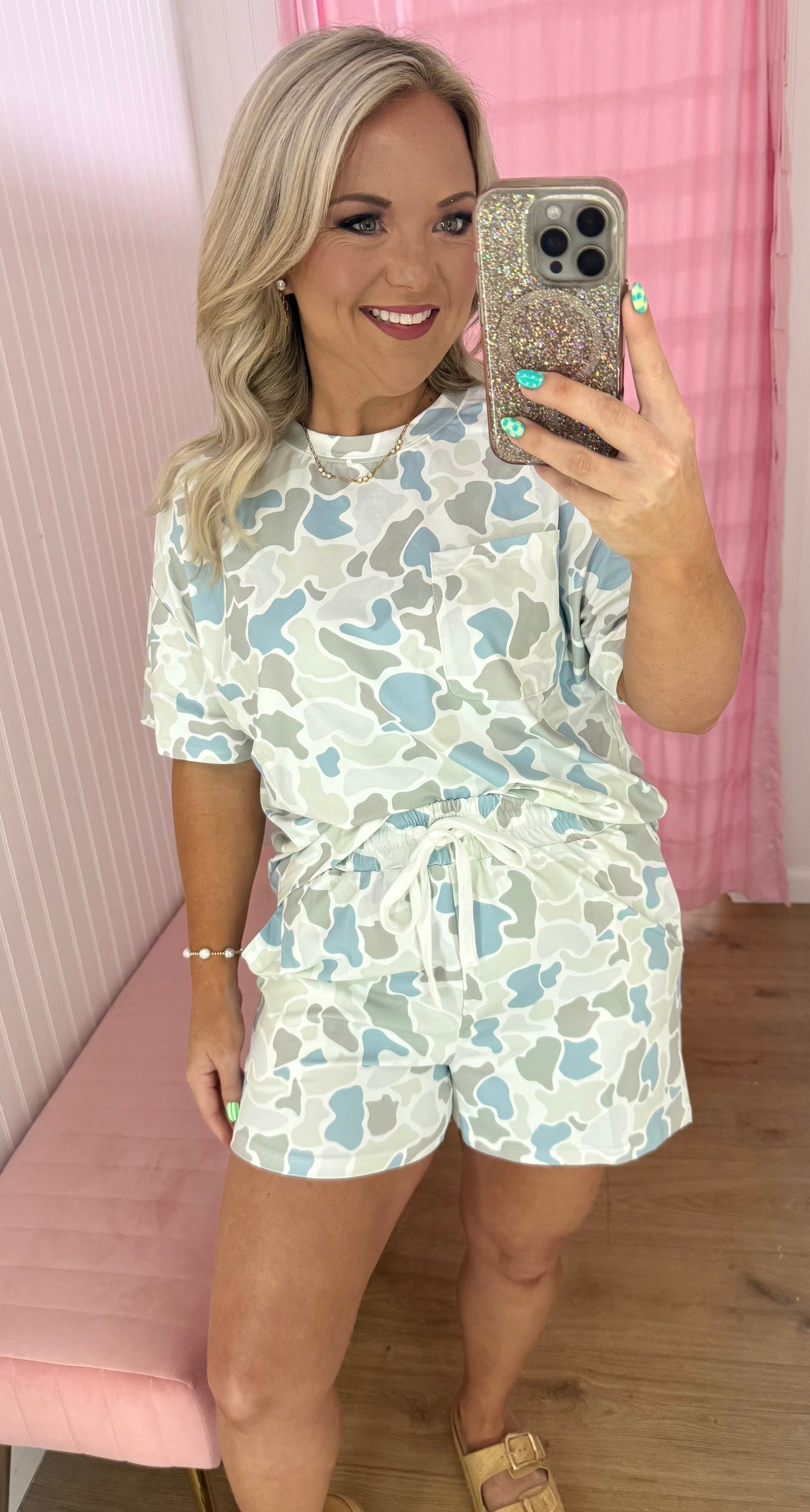Light camo short set