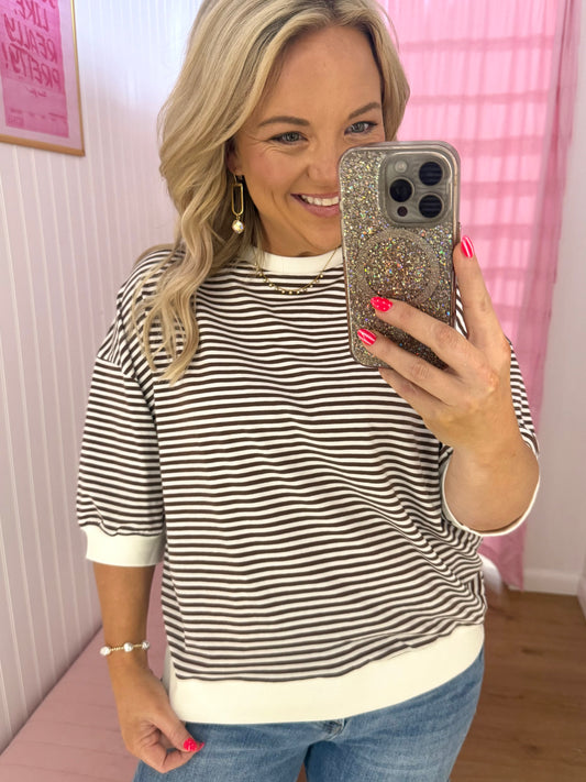 Striped banded top