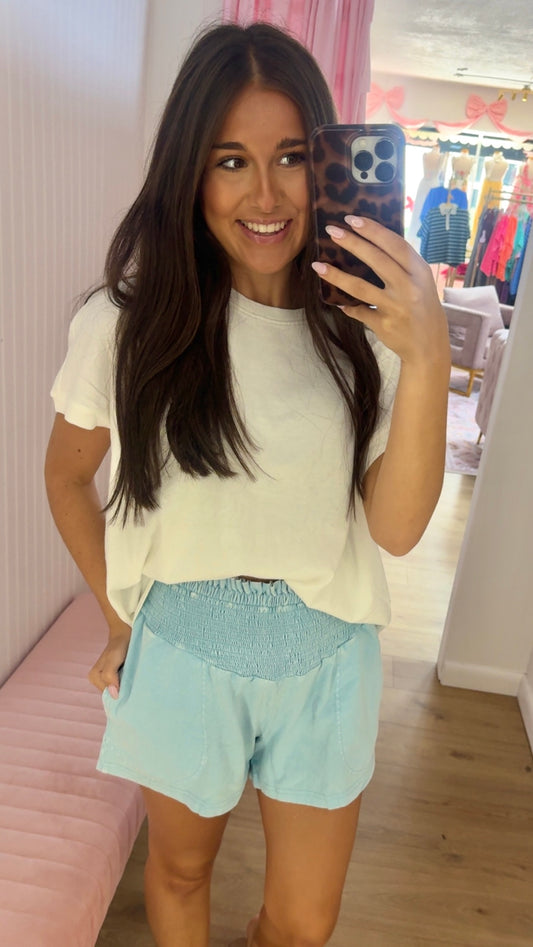 White cap sleeve Tee