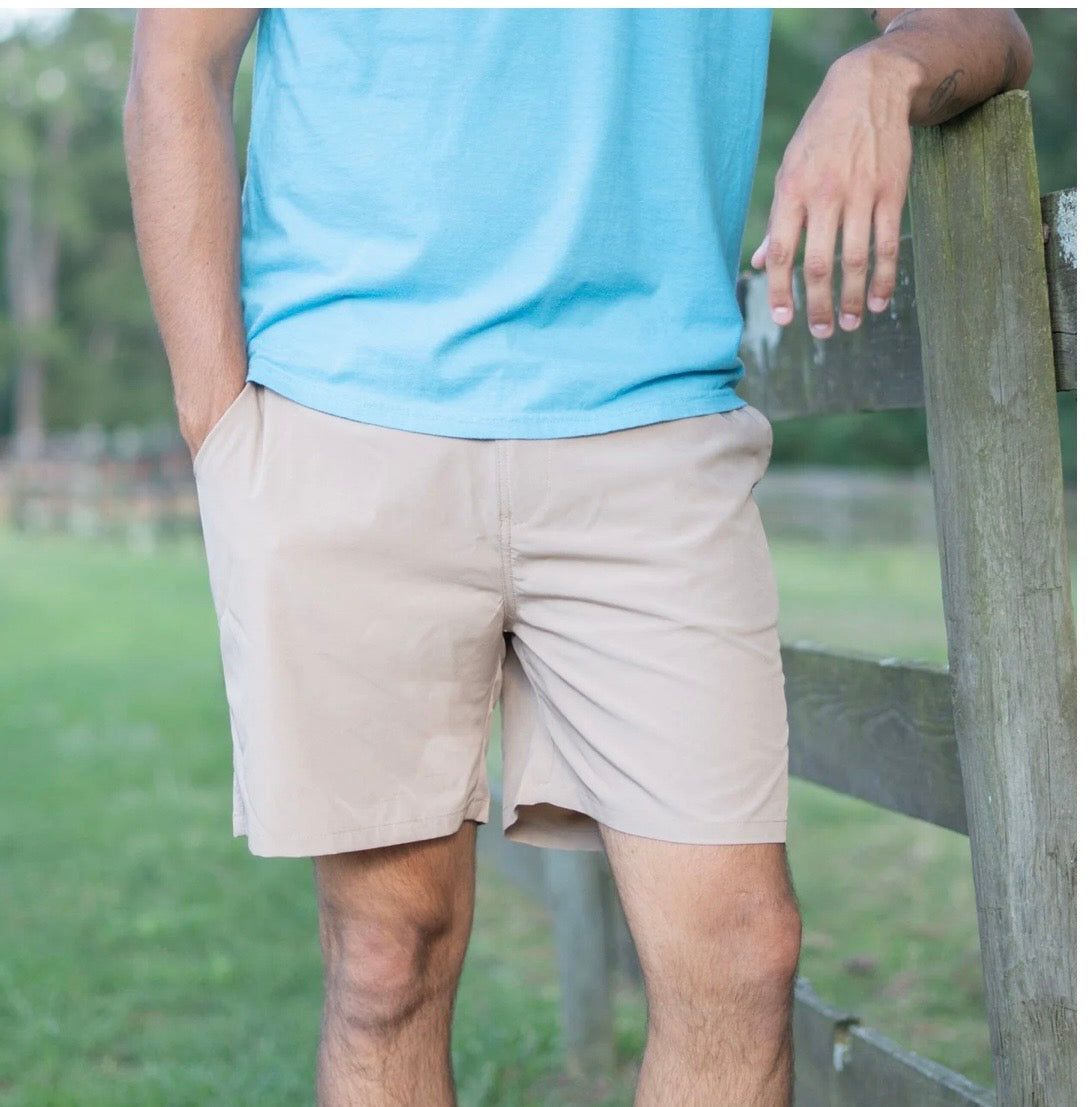 Khaki performance shorts