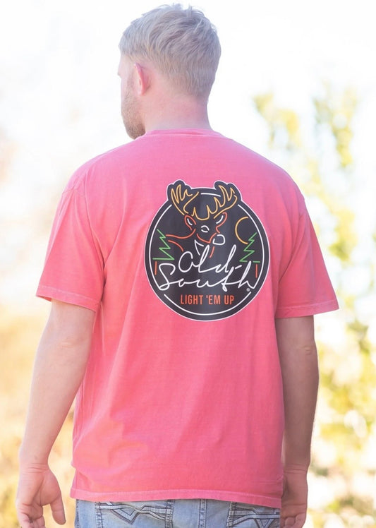 Neon deer sign tee