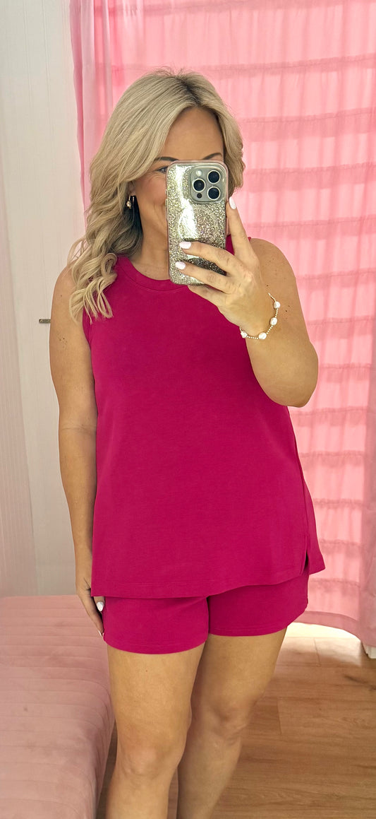 Plum pink tank set