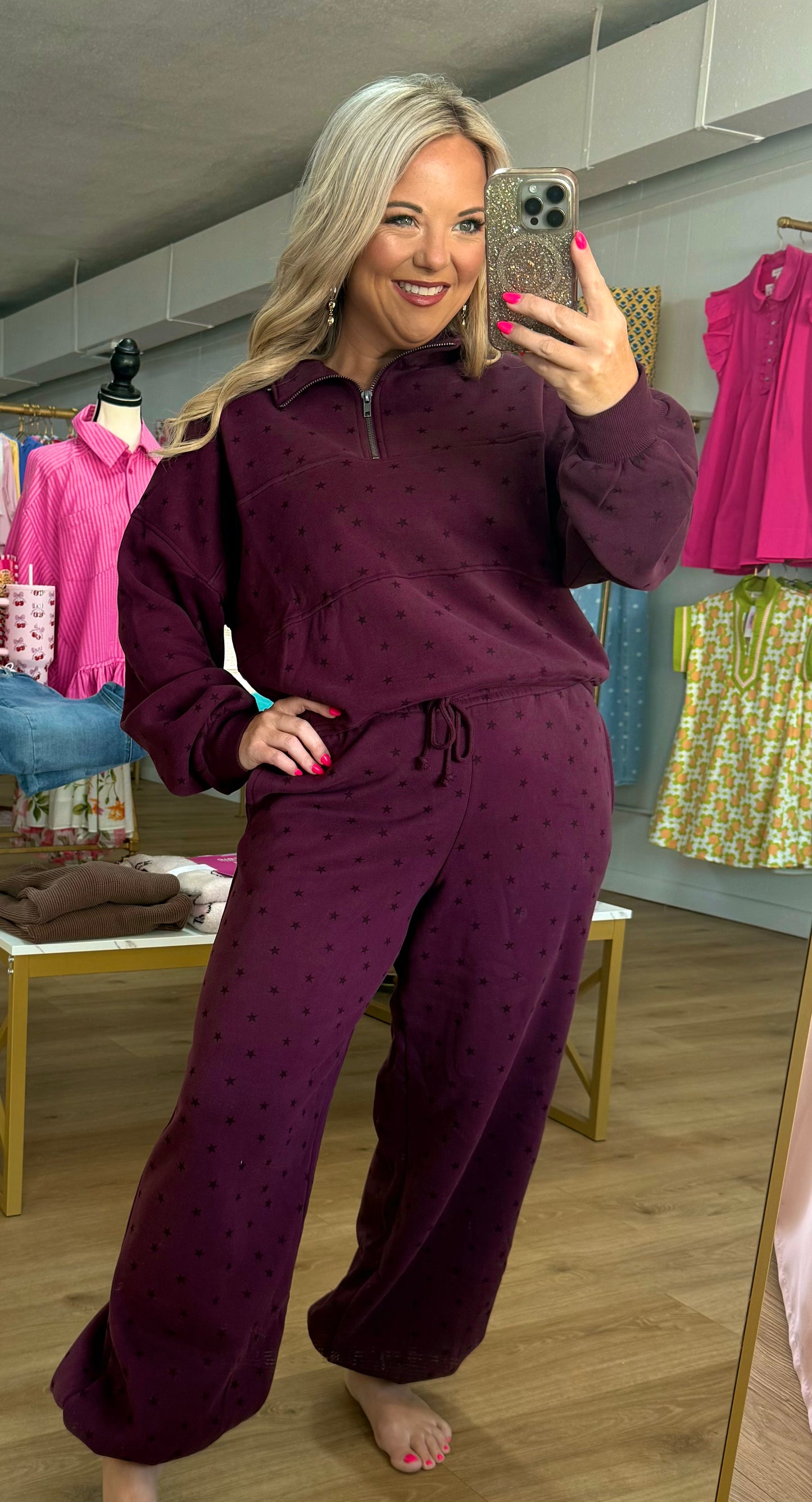 Star Burgundy pant set