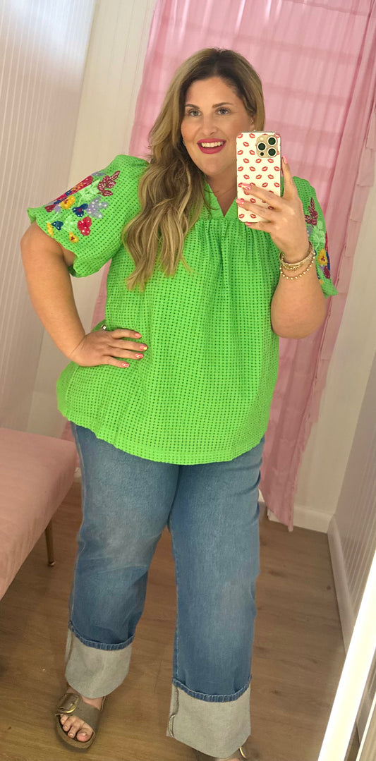 Plus green blouse