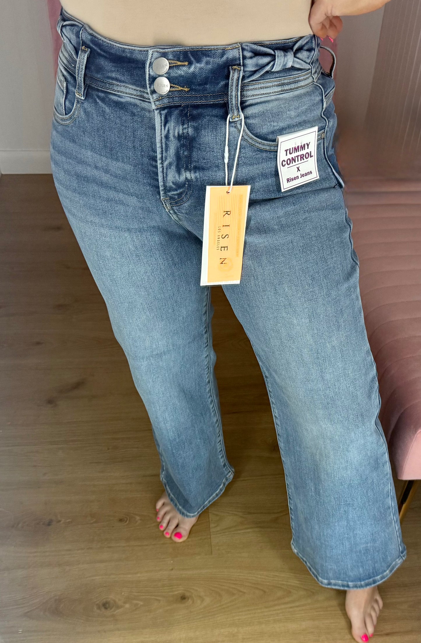 Risen bow detail jeans