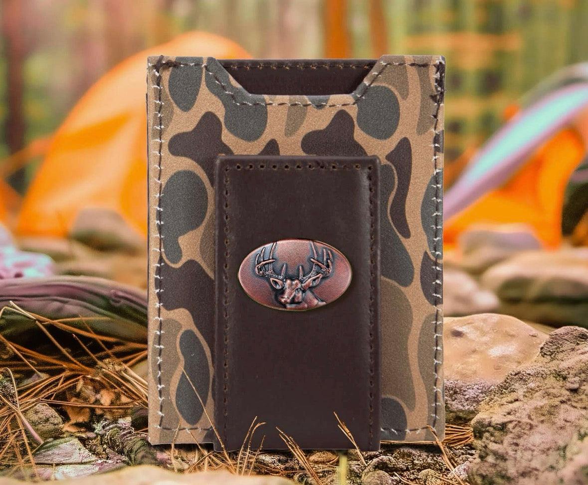 Camo leather wallet