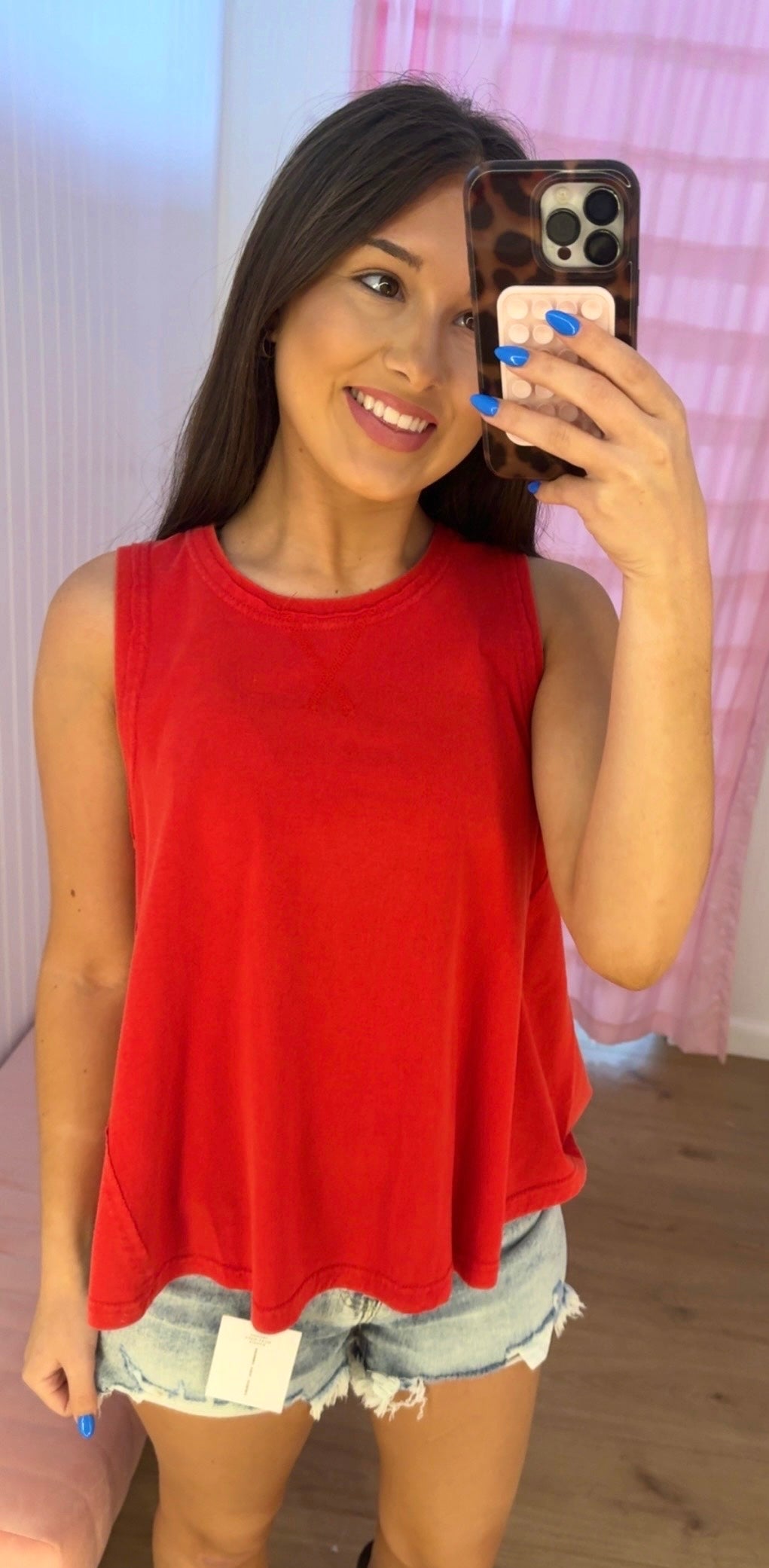 Raw edge tank top