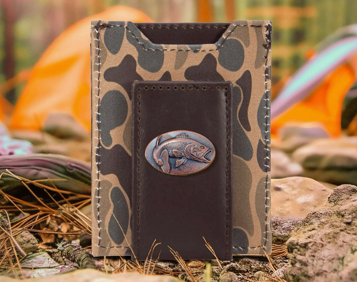 Camo leather wallet