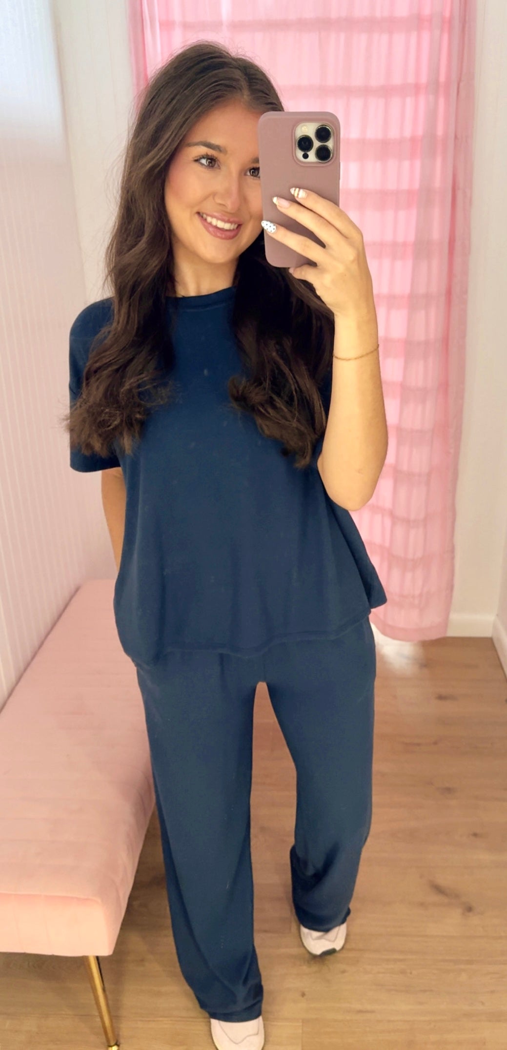 Soft ribbed pant set