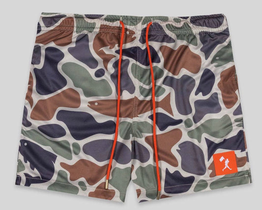 Fishing club camo shorts