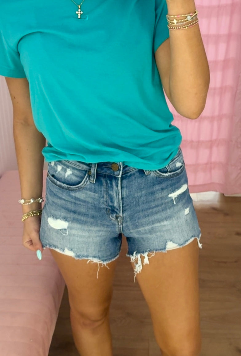 Distressed Jean shorts