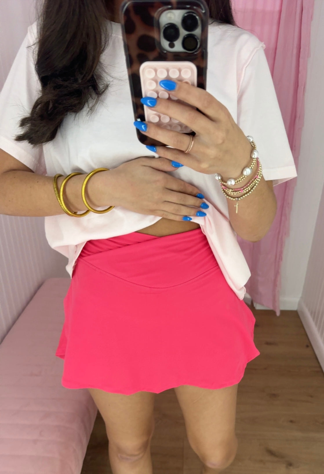 High waist active skort