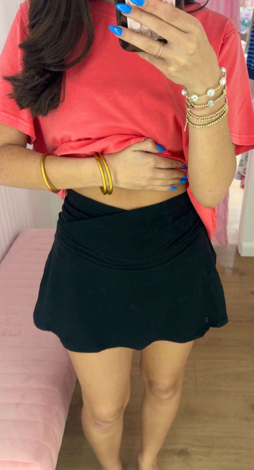 High waist active skort