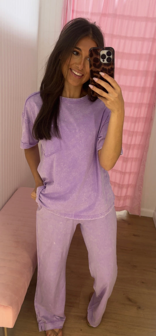 Purple top and pants set