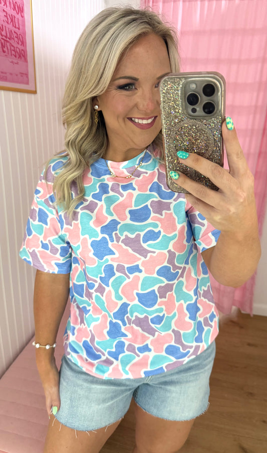 Preppy camo tee