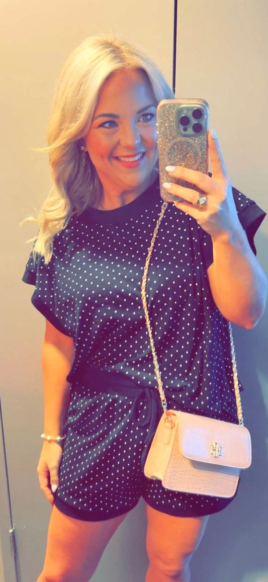 Polka dot short set