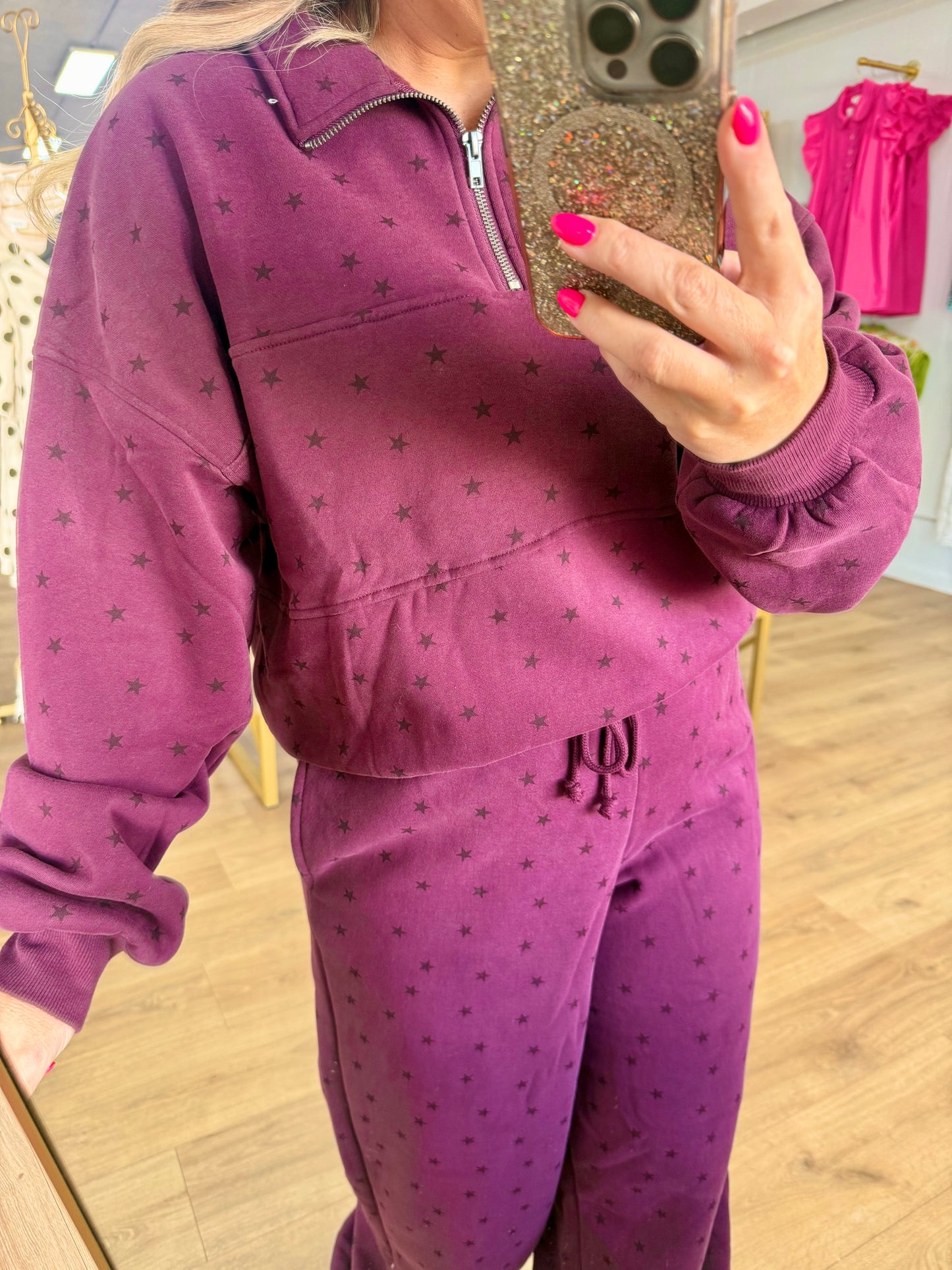 Star Burgundy pant set