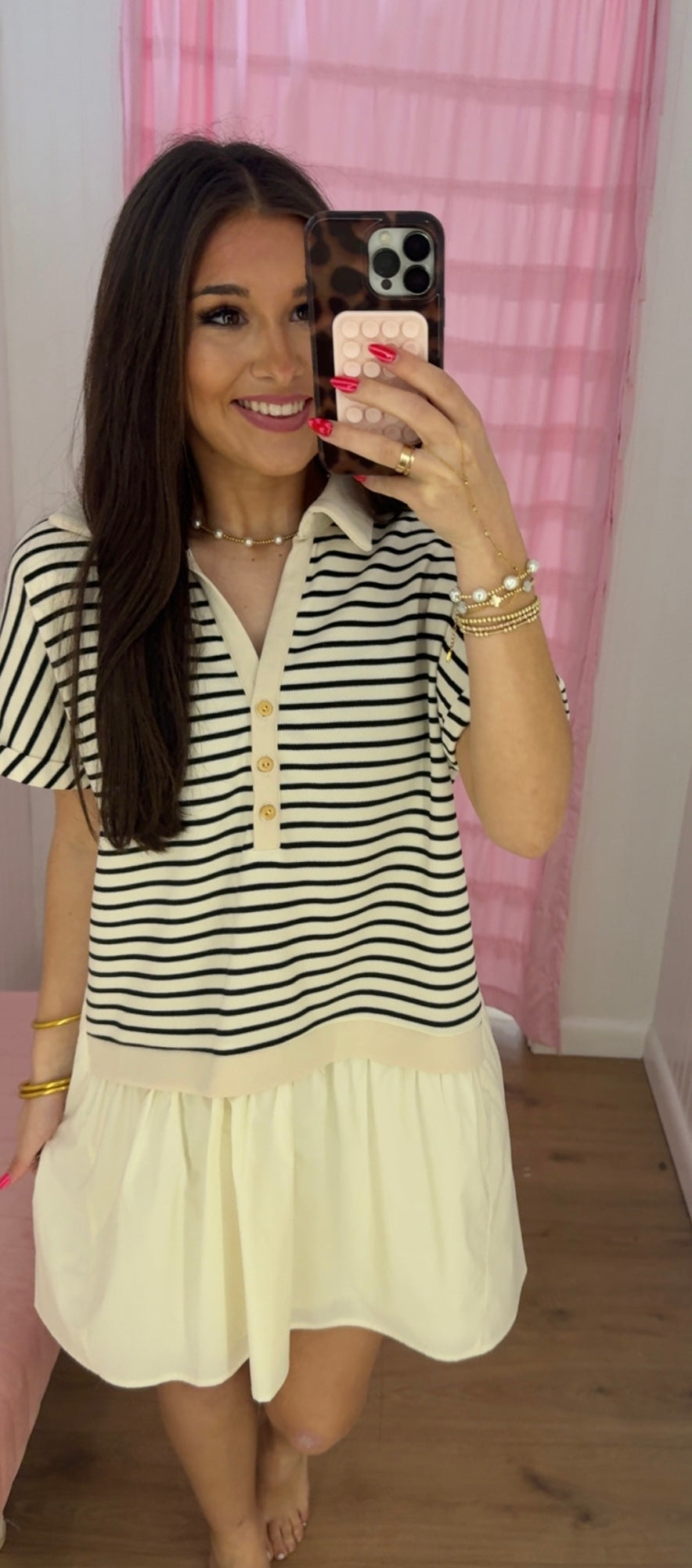 Black/white stripe dress
