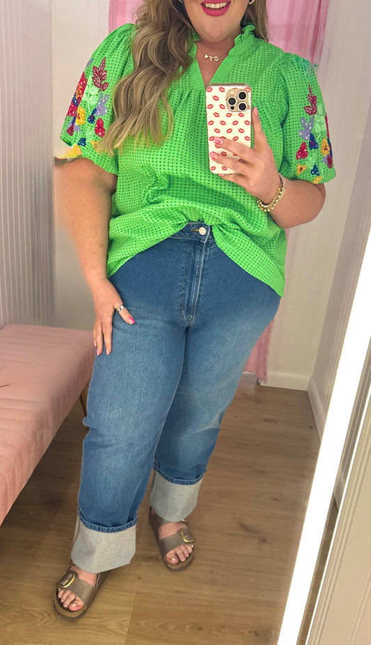 Plus cuffed Denim pants