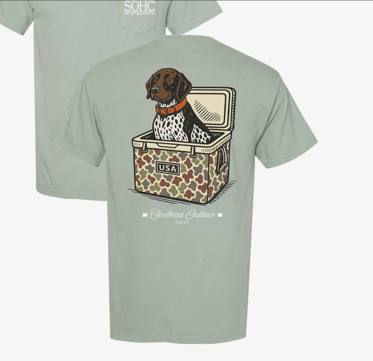 Pup in cooler tee