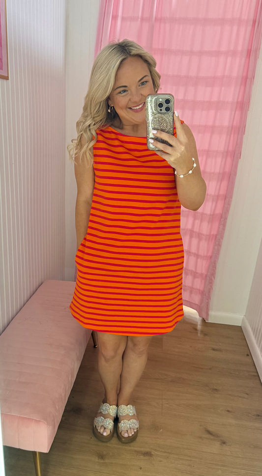 Sunkist stripe short summer dress