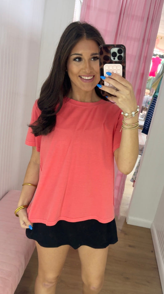 Washed cotton tee shirt