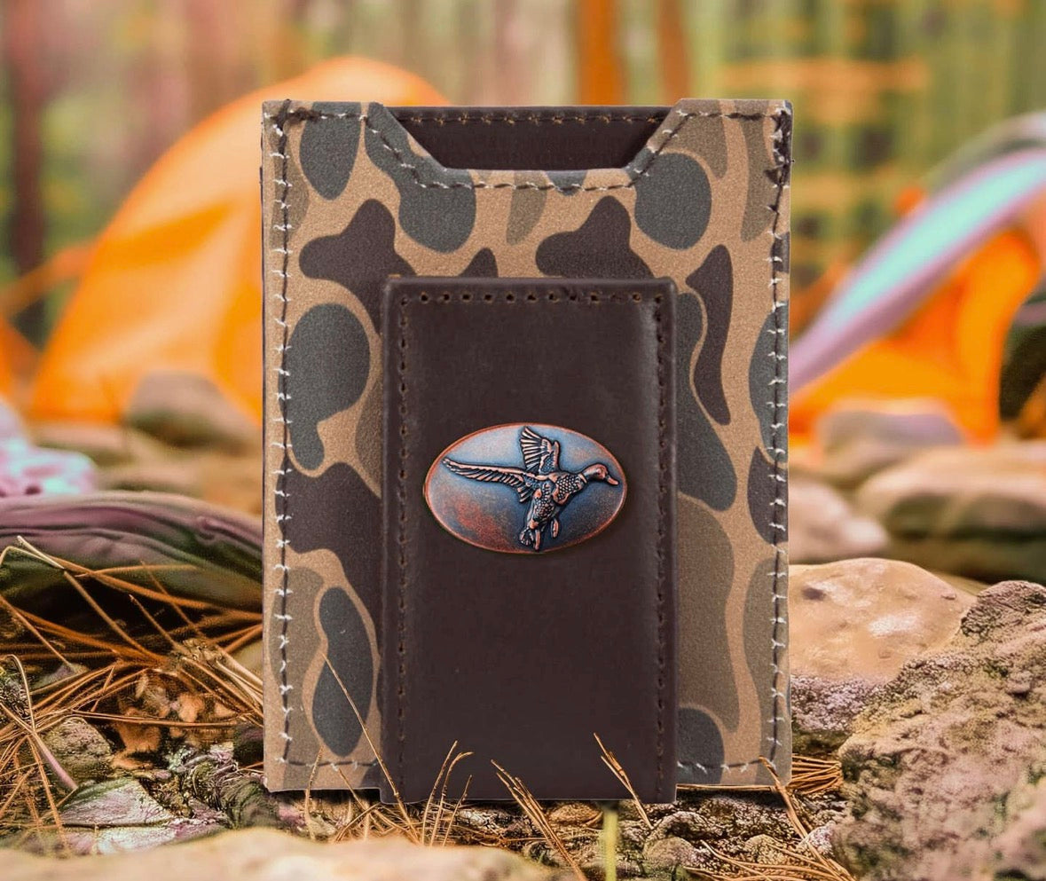 Camo leather wallet