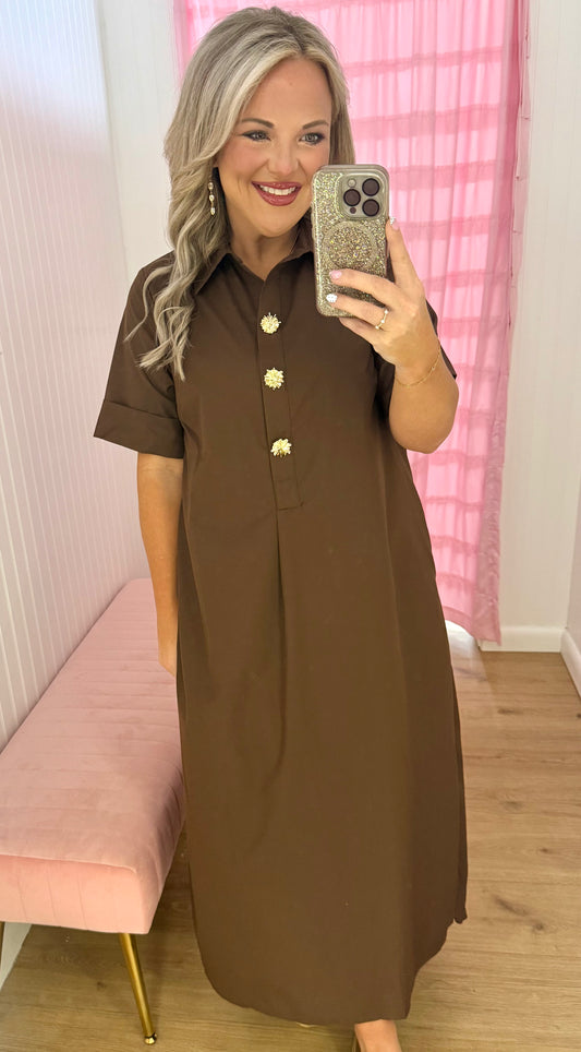 Chocolate gold detail maxi