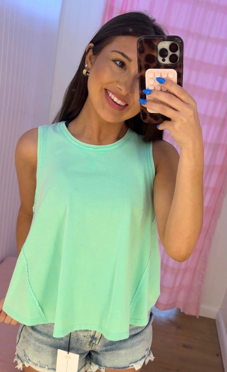 Raw edge tank top