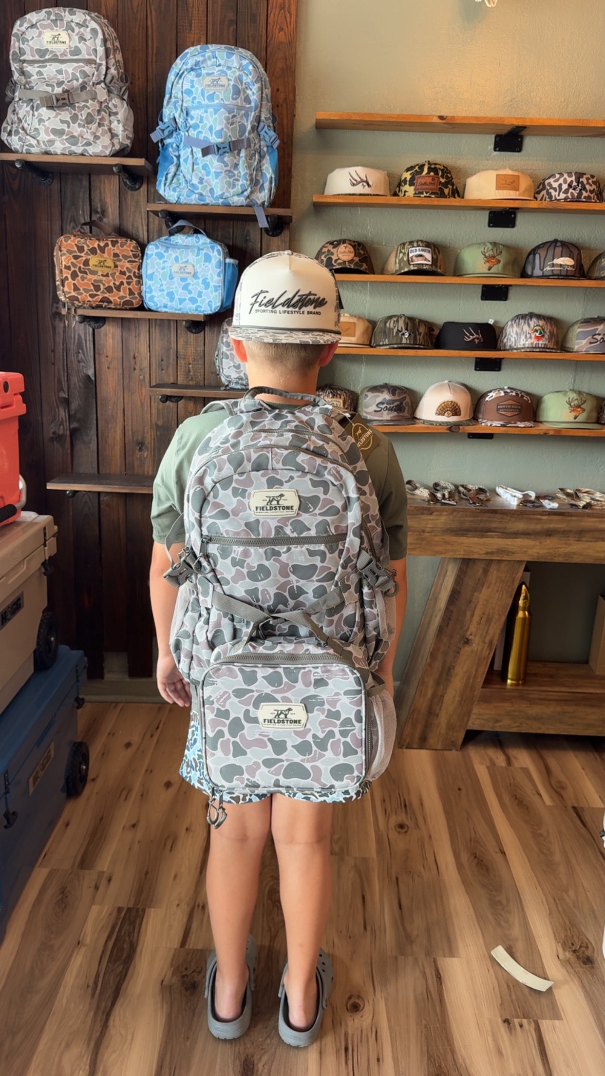 Fieldstone grey camo bookbag